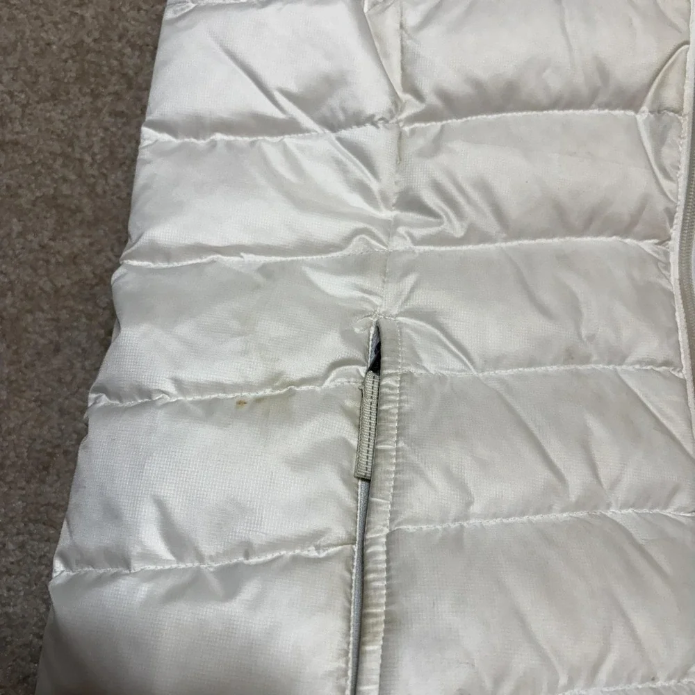 Patagonia Puffer Vest Girls XL 14 White Down Quilted Insulated Zip Pockets Warm